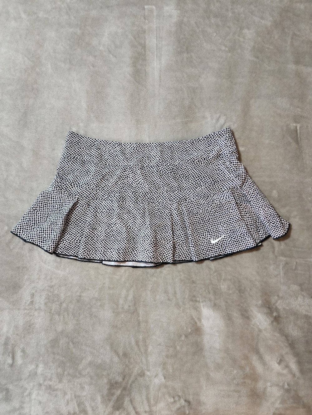 Nike Dri-FIT Tennis Skort | Black White Pleated Athletic Skirt XL